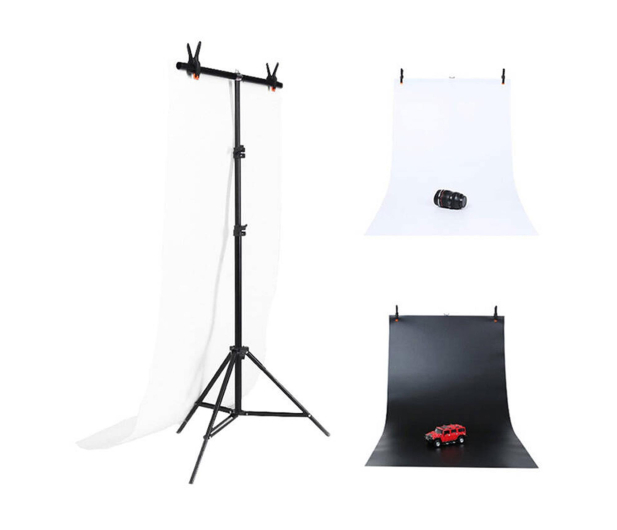 Puluz Statyw do mocowania tła fotograficznego  70x200cm + tła foto - 1508911 - zdjęcie